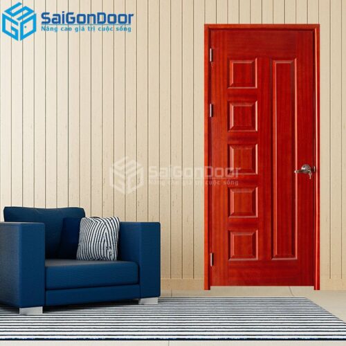 Cửa Gỗ HDF Veneer 6B Xoan Đào 2-HDFV-SGD