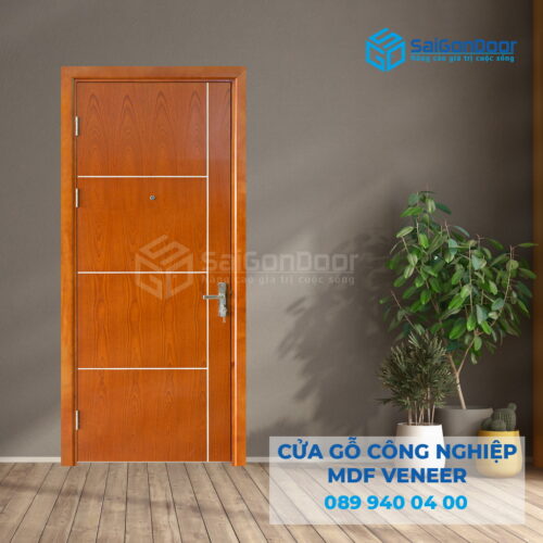 Cửa Gỗ MDF veneer P1R4-Xoan Đào-SGD