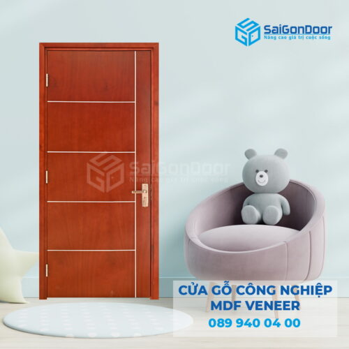 Cửa Gỗ MDF veneer P1R5 Xoan Đào 5-SGD